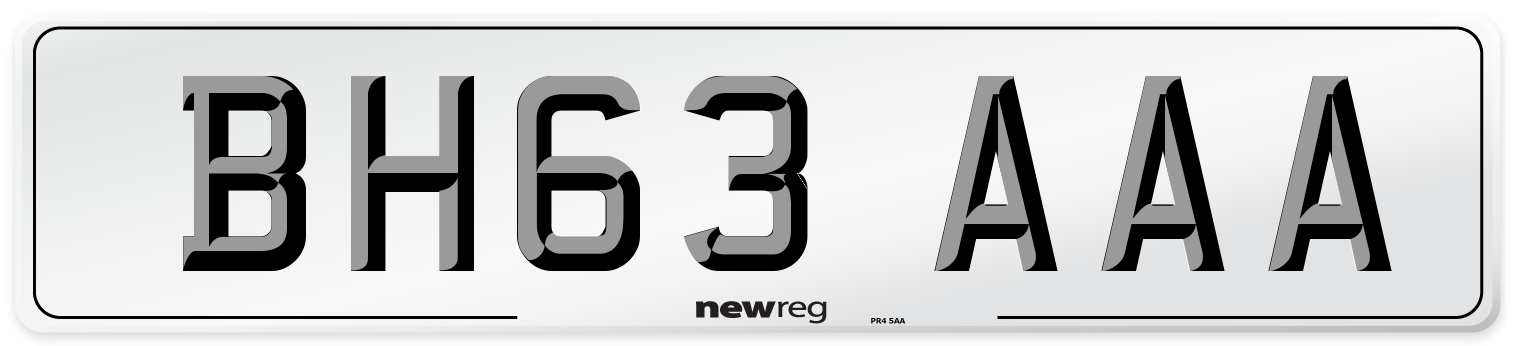BH63 AAA Number Plate from New Reg
